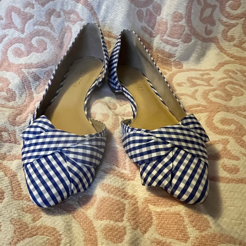 Talbots Gingham D’Orsay Flats
